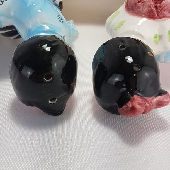 Vintage JAPAN Salt and Pepper Kissing Couple on Bench 1950s Retro Collectible - Picture 11 of 15